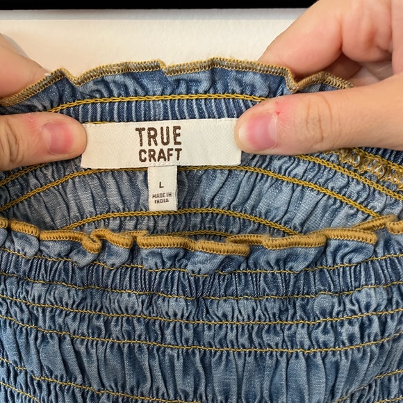 Denim Smocked Summer Top - Picture 4 of 7